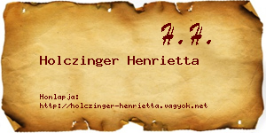 Holczinger Henrietta névjegykártya